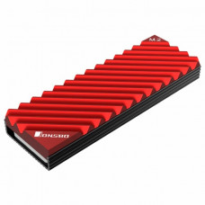Радіатор охолодження Jonsbo M.2 2280 SSD NVMe тепловідвід з алюмінієвого сплаву з тепловою прокладкою червоного кольору (CN190027-J2280RED)